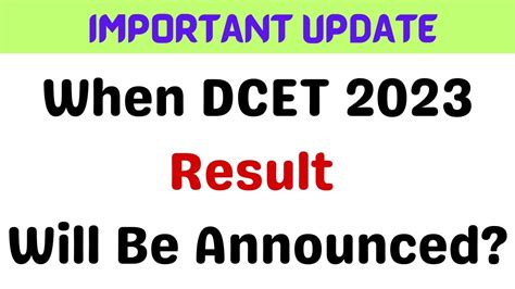 dcet result date 2023